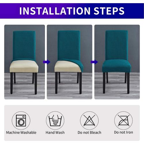 Stretch Chair Covers for Dining Room Set of 6, Removable Washable Dining Room Chair Covers, Dining Chair Slipcovers Seat Protector, Great Home Decor and Banquet Upholstery (Teal, 6 Pack)