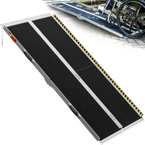 VNN Portable Wheelchair Ramp 6FT, Seamless Non-Slip Aluminum Ramps for Wheelchairs for Home, Handicap Wheelchair Ramps for Home Steps, Aluminum Loading Dock Plates, Doorways