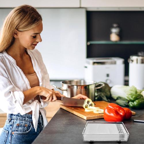 Acrylic Hand Towel & Napkin Holder with Black Feet - 9x5 Inches - Clear