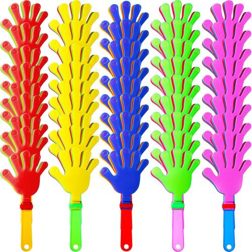 Pack of  80 Pcs 7.5 Inch Hand Clappers Noisemakers Bulk Clappers Noisemakers Party Favors Mini Hand Soundboard Plastic Noise Makers for Sporting Events Fiesta Birthday Game Rewards Cheers Supplies