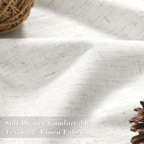 Joywell Linen 100% Blackout Curtains 102 Inches Long, Rod Pocket/Back Tab/Hook Belt/Clip Rings, Thermal Insulated Floor to Ceiling Drapes for Bedroom Living Room (2 Panels,W52 x L102,Natural Beige)