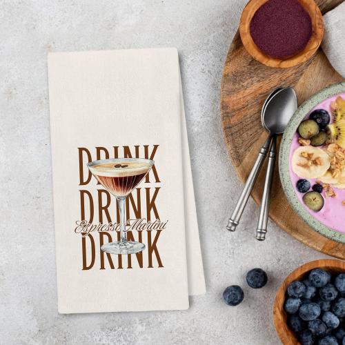 Espresso Martini Kitchen Towels - Bar Towels for Bartenders Kitchen, Espresso Martini Gifts, Funny Cocktail Hand Towels Dishcloth for Kitchen Bathroom Decorative, 16x24 Inch