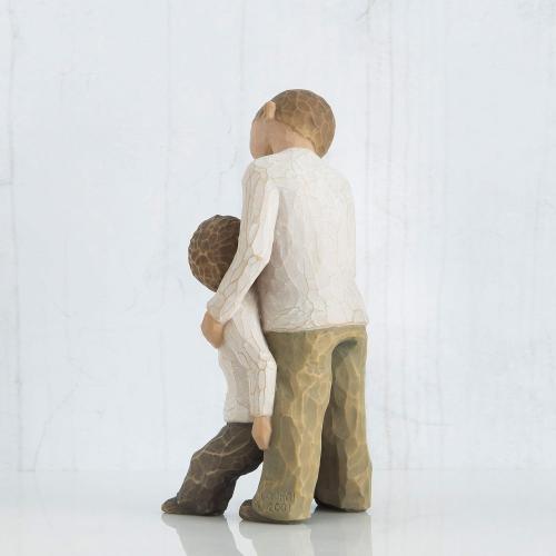Willow Tree Brothers, Forging a Bond That Lasts a Lifetime, Two Boys Leaning Against Each Other, Figure Reflects Family Relationships and Best Friends, Sculpted Hand-Painted Figure
