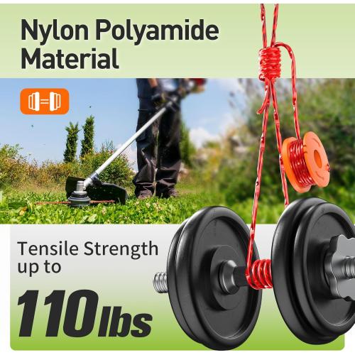 10 Pack Weed Eater String Compatible with Worx, 0.065 inch 10ft/Pack Weed Wacker String, Replacement Trimmer Line Spool, Compatible with Worx String Trimmers (8 Line spools  2 Caps)