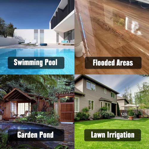 Cordless Submersible Sump Pump Compatible with Dewalt 20V Battery(Tool Only), 1320GPH Brushless Water Transfer Pump, Portable Electric Utility Pump w/ 15.4ft Cord for Garden Pond Pool Tub