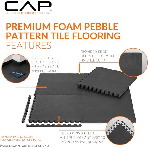 CAP Barbell Interlocking EVA Foam Exercise Puzzle Mat Home Gym Flooring | Multiple Options
