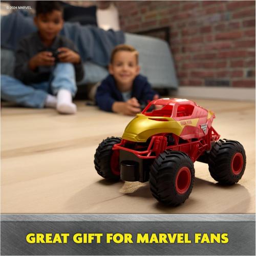 Monster Jam, Marvel Iron Man RC Monster Truck, 1:24 Scale, Kids Toys for Boys and Girls Ages 4 and up