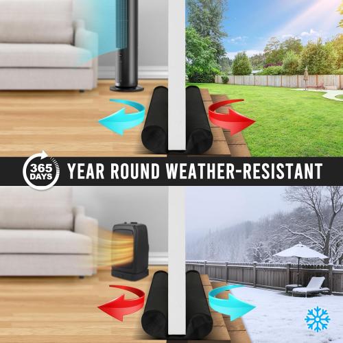 Comfyanno Under Door Draft Stopper - Bottom Door Gap Filler & Seal - Windproof Door Cover - Fits 30” to 36” Door - Block Noise, Sound, Bugs, Hot Air, Wind - Easy Install Draft Blocker - Black