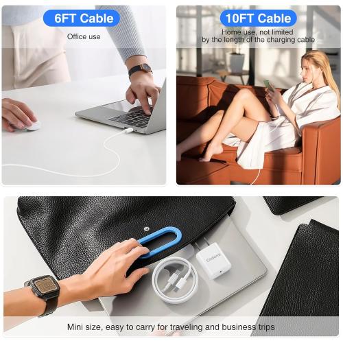 Fast Charger for iPhone 17 16 15 Charger 3Pack, 6 6 10ft USB-C to USBC Cable Cord &20W Type C Block Fast Charging for iPhone 17/16/15 Pro Max,Pro,Plus,16e,17 Air, iPad Pro/Air/Mini