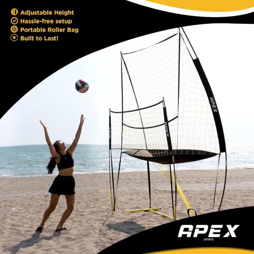 Volleyball Training Net Equipment System - Sturdy, Adjustable, and Portable | Improve Accuracy, Technique, and Skills | Ideal for Indoor/Outdoor Use | Easy Assembly & Storage |