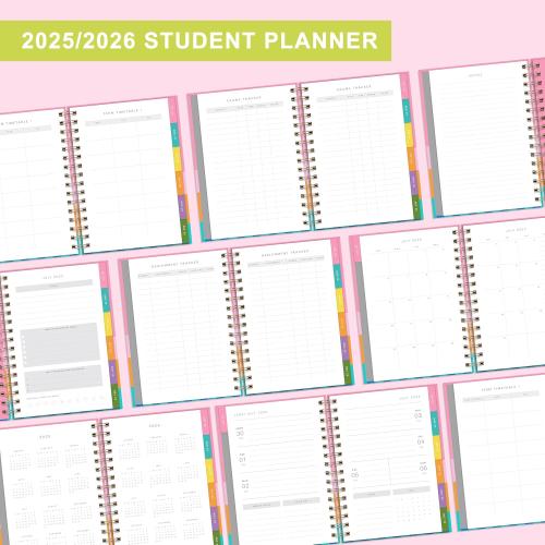 And Per Se Student Planner 2025-2026, Academic Planner July 2025 - June 2026, 8.5 × 6.2, Weekly & Monthly Lesson Plan for Students with Colorful Tabs & Stickers (Stripe)