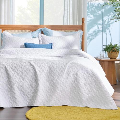 Bedsure Quilts King Size - Lightweight Bedspreads King Size with Basket Weave Pattern, Soft Quilt Bedding Set, White Comforter Set Coverlet for All Seasons with 2 Pillow Shams (106 x 96)