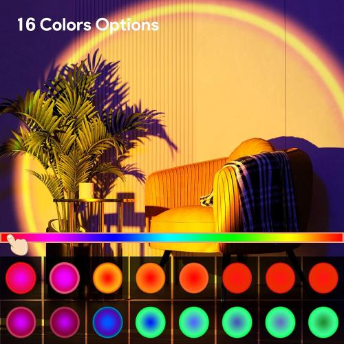 UNTESTED...Sunset Lamp Projection Led Lights with Remote, Multicolor Colors Night Light 360° Rotation Rainbow Lights 4 Modes Setting for Photography/Selfie/ Party/Home/Living Room/Bedroom Decor, Gifts for Women