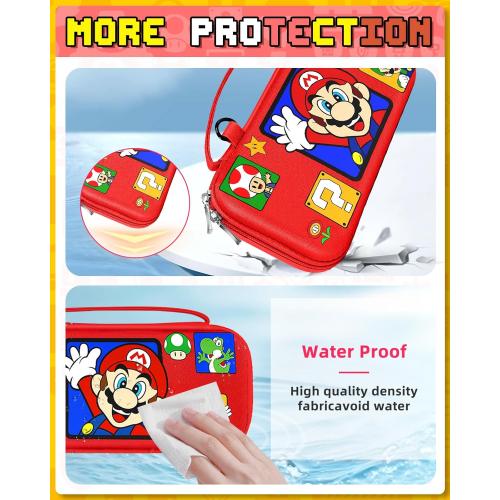Xinocy for Nintendo Switch for Switch Lite Carrying Case - Cute Kawaii Design for Switch Lite Travel Cases Portable Storage Carry Protective Hard Shell for Women Girls Boys Teens, Red