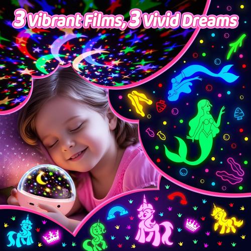 Star Projector for Kids, 3 Films 93 Colors Kids Projector Night Light