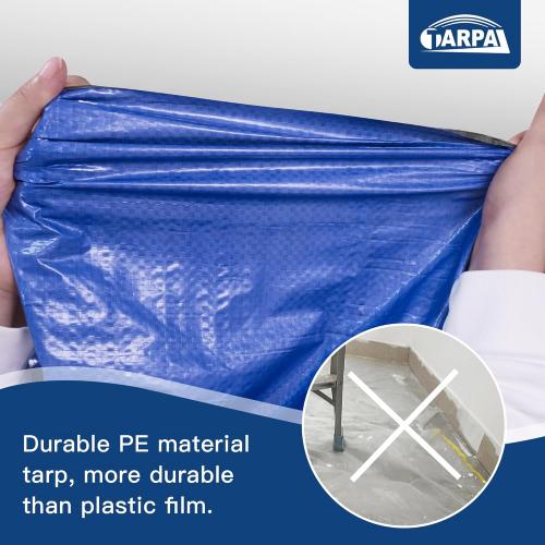 TARPAL Size  6x100 Feet Tarp Roll 5mil Waterproof Tarps polyethylene Multipurpose Tarp Cover Dustproof, Tear Resistant for Decoration, Painting, Home use（Green/Blue）