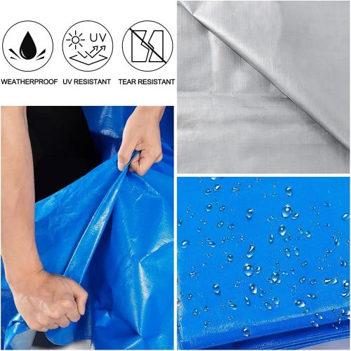 Size 10x30 Color Blue Tarp, Tarps Heavy Duty Waterproof 10x30, Waterproof Plastic Poly 16 Mil Thick Tarpaulin with Metal Grommets Every 19.5 Inches - Emergency Rain Shelter, Outdoor Cover, and Camping Use