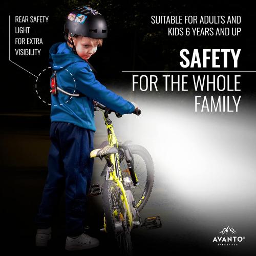 AVANTO Triple Beam Chest Lamp, Original, 500 Lumen LED Night Running Lights for Runners, Dog Walking Light, Long 5-7h Usetime, USB-C Rechargeable Battery, Running Headlamp, Reflective Vest