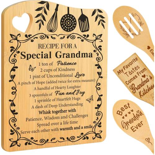 Grandma Gifts, Grandma Birthday Gifts from Grandkids Cutting Board Set Kitchen Valentines Day Gift for Grandmother Practical Gifts Christmas Birthday Mother's Day Gifts Idea for Nana Gigi