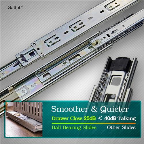 20 inch Soft Close Drawer Slides Set 6-Pairs (12 Pieces),Full Extension Side Mount Ball Bearing,Less Noise,Load Rating 100 lbs.