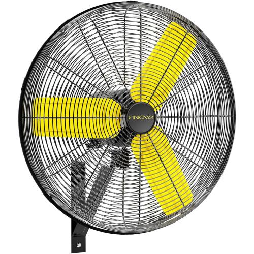 24 Inch Industrial Wall Fan Oscillating, 7800 CFM Commercial Metal Wall Mount Fans with Poweful Motor, 3 Speed, Heavy Duty Indoor for Warehouse, Workshops, and Garage, UL Listed
