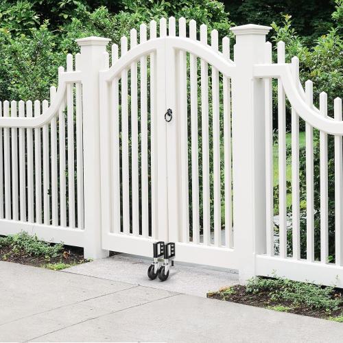 Ronlap Gate Caster Wheels Spring Loaded for Wooden Metal Tube Swing Fence Gates Heavy Duty Outdoor Farm Vinyl Gate Rollers, 220 Lbs, 4 Inches, 2 Pack