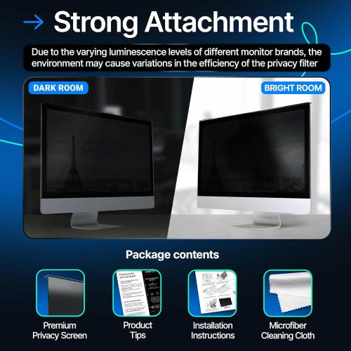 VINTEZ Acrylic 24 Inch Computer Privacy Screen Filter Compatible with 24 inch iMac (2021, 2022, 2023, 2024, M1, M3, M4) - 21.5 x 12.6 (547 x 320mm) - Monitor Frame Hanging Type