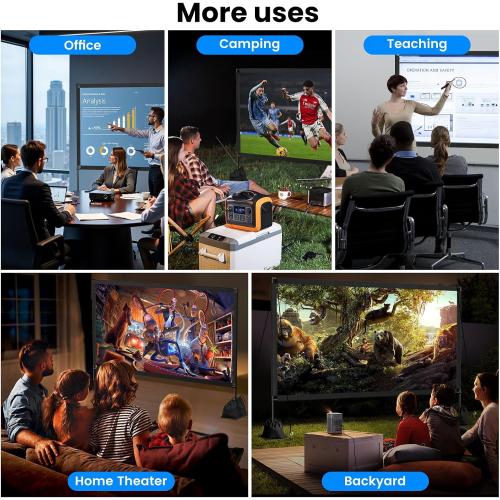 120inch Projector Screen with Stand: Portable Projector Screen Outdoor Indoor Front/Rear16:9 4K HD with Carry Bag Sandbag- Movie Screen for Backyard Moive Night, Camping, Theater