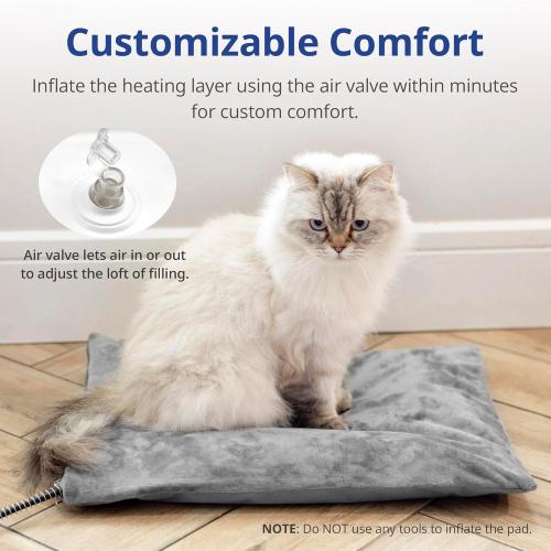 Outdoor Heated Dog Bed, Soft Pet Heating Pad with Steel-Wrapped Cord, Outside Pet Warmer for Feral Cats and Dogs, 35.4 x 23.6, 80 Watts