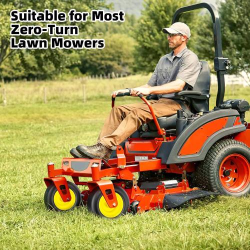 11x6.00-5 Lawn Mower Tires Flat Free, Zero Turn Mower Front Tires, 11x6-5 Solid Mower Wheel for Residential and Commercial, 3/4 and 5/8 Bearing, 6- 8 Center Hub, 2Pack Yellow, 400Lbs