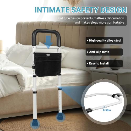 Panta Bed Rails for Elderly Adults Safety, Adjustable Bed Assist Rails for Seniors,Black