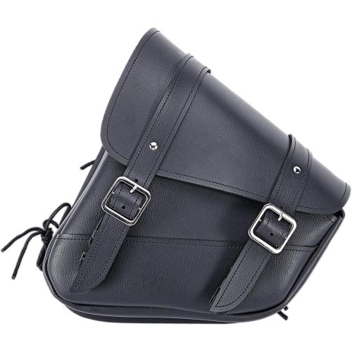 Color Black Motorcycle Swingarm Bag with Black Synthetic Leather, Swing Arm Bag Motorcycle Saddlebag Left Side Tool Bag Fit for Softail/Triangulated Swingarm Models Dyna Low Rider Fat Bob