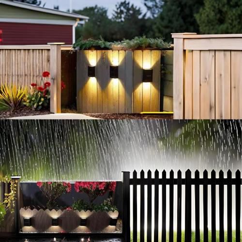ASLIDECOR Solar Wall Lights UP Down 4 Pack,Illuminate Outdoor Sunlight Sensor Lamp IP65 Waterproof LED Modern Deck Lighting Decor for House Patio Porch
