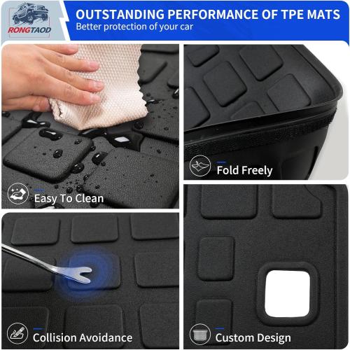 Rongtaod Cargo Mat Compatible with 2020-2025 Hyundai Palisade 7 Seats Trunk Mat Cargo Mat Cargo Liner All Weather Trunk Liner Kick Mat 2024 Palisade Accessories (2nd Row Backrest Mats)