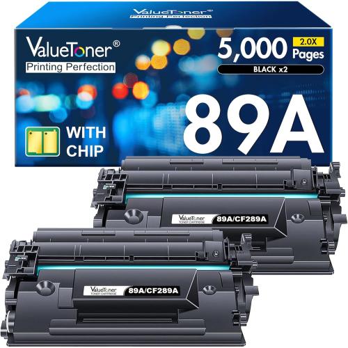 2 pack Valuetoner 89A Toner Cartridge Black Compatible Replacement for HP 89A CF289A 89X CF289X for HP Laserjet M507 M507dn M507n M507X M507dng M528 M528dn M528f M528Z M528C Series Printer (2-Pack)