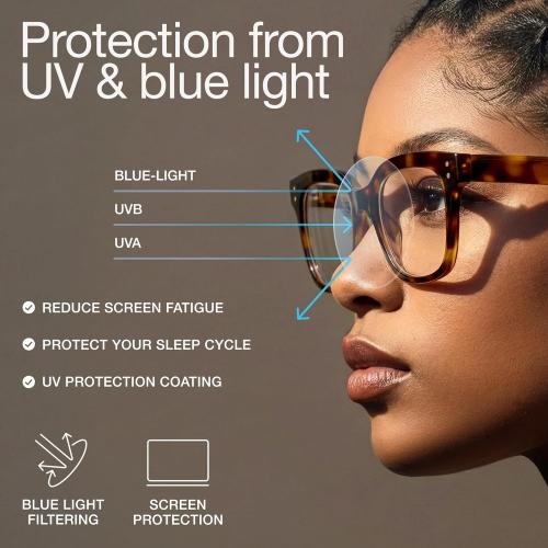miyya Blue Light Glasses for Women & Men – Oversized UV & Blue Light Blocker Chunky Frames, Stylish Eyewear Accessories