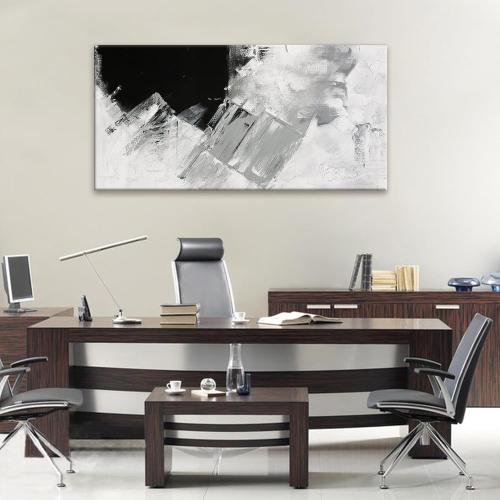TAIJXAGSG Abstract Wall Art Painting Modern Grey Wall Decor Living Room 24 X 48 Canvas Art Wall Decor Black White Wall Art Canvas Prints Artwork For Bathroom Kitchen Office Decoration