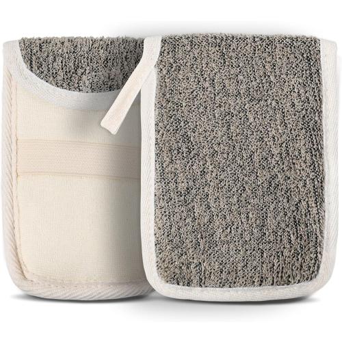 OWIIZI Bar Soap Scrubber Pouch Exfoliating Body Sponge, Bath Scrub Soap Bags for Soap Bars, Soap Saver Exfoliator Shower Pad Lather Sock for Men Women Elderly (2 Pcs)