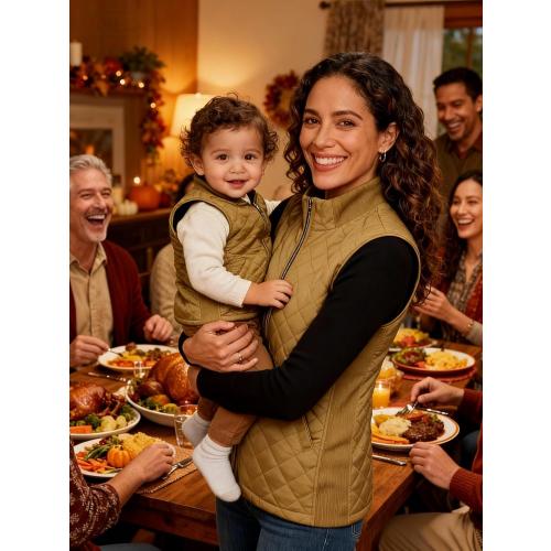 Bienzoe Women Medium Camel Quilted Casual Vest: Lightweight Packable Sleeveless Jacket