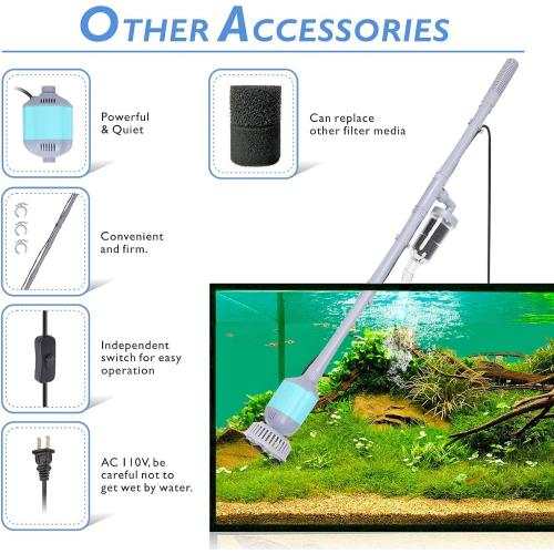 hygger 360GPH Electric Aquarium Gravel Cleaner, 5 in 1 Automatic Fish Tank Cleaning Tool Set Vacuum Water Changer Sand Washer Filter Siphon Adjustable Length 15W