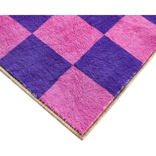 Size 8x10 Color Multicolored Checkerboard Washable Rug 8x10 Ultra Thin Retro Aesthetic Funky Area Rugs Carpet for Living Dining Room Bedroom Kitchen Office Dorm, Colorful Checkered Modern Geometric Carpet