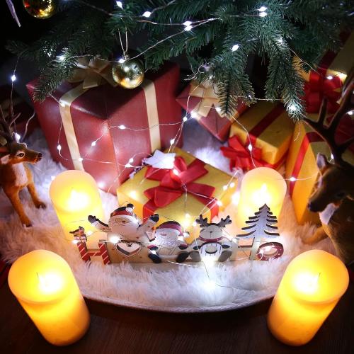 Joomer LED Fairy Lights Battery Operated, 4 Pack Each 16FT 50 LED Cuttable Starry Lights with Timer for Bedroom, Parties, Wedding Christmas Indoor Decor (White)