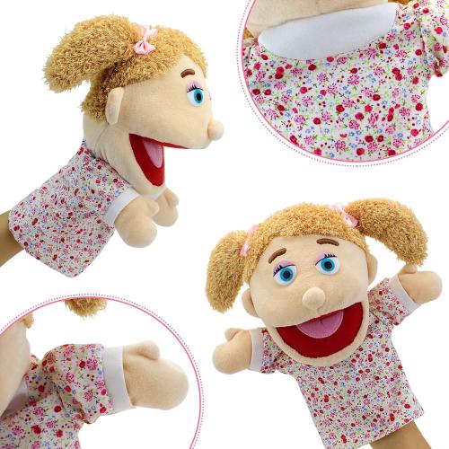 Family Hand Puppets,Puppets for Kids Role Paly Family Members 13.4 INCH Multi-Ethnic Puppets Plush Soft Hand Puppets Family Puppets Story Toys, Puppets for Girls Boys Finger Puppets Puppet Set Gifts