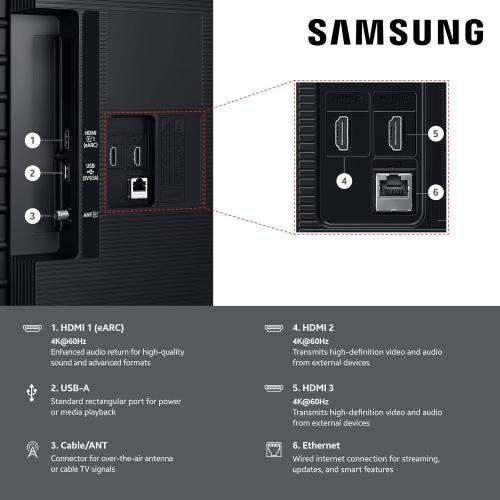 Samsung Size 50-Inch Class Crystal UHD U8000F 4K Smart TV (2025 Model) Endless Free Content, Crystal Processor 4K, MetalStream Design, Knox Security, Alexa Built-in