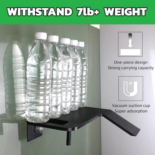 Turtle Basking Platform with Feeding Area,Turtle Basking Platform Large-with Two Strong Vacuum Suction Cups and Support Base,Suitable for Deep-Water and Semi-Aquatic Turtles (Black, Large)