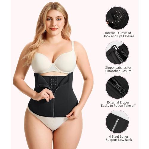 Gotoly Waist Trainer for Women Zipper Corset Shapewear Tummy Control Faja Body Shaper Waist Cincher Workout Girdlezi size s
