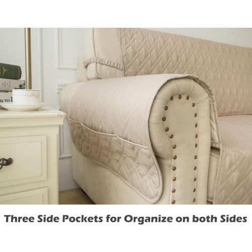 Ameritex Waterproof Nonslip Recliner Cover Stay in Place, Dog Chair Cover Furniture Protector, Ideal Recliner Slipcovers for Pets and Kids (Beige, 23)