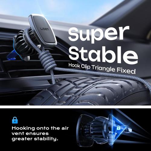 LISEN Magnetic Phone Holder for Car, Upgraded Clip   Ultra 6 Strong Magnets, Phone Magnets for Back of Cell Phone, Soporte de Telefono para carro, Gifts for Women Men, Car Accessories