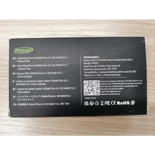 FN955 1TB NVMe SSD M.2 2280 PCIe Gen4x4, Up to 7300MB/s, 3D NAND TLC Flash Internal Solid State Drive, Configure SLC Cache, Storage and Memory Expansion for PS5 Laptop Desktop