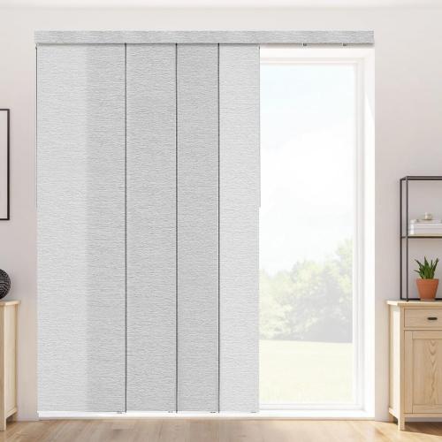 VEVOR Panel Track Blinds, Extendable Track from 45.8 in to 86 in W, Trimmable Panel Curtains Up to 96 in H, Adjustable Vertical Panel Blinds for Sliding Doors, Patio Doors, Room Divider, Window, Gray